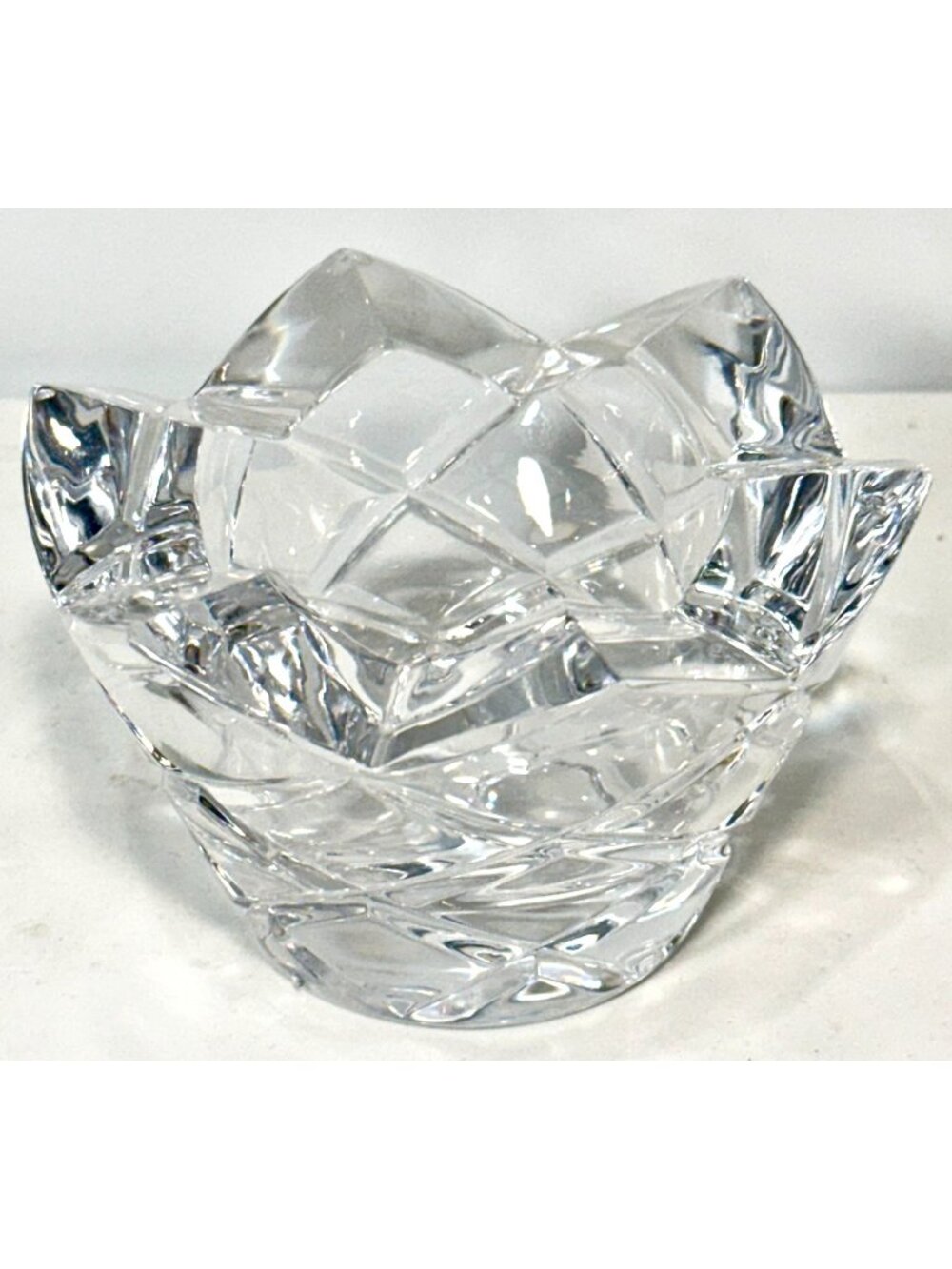 Crystal Glass Faceted Candle Votive Candle Holder